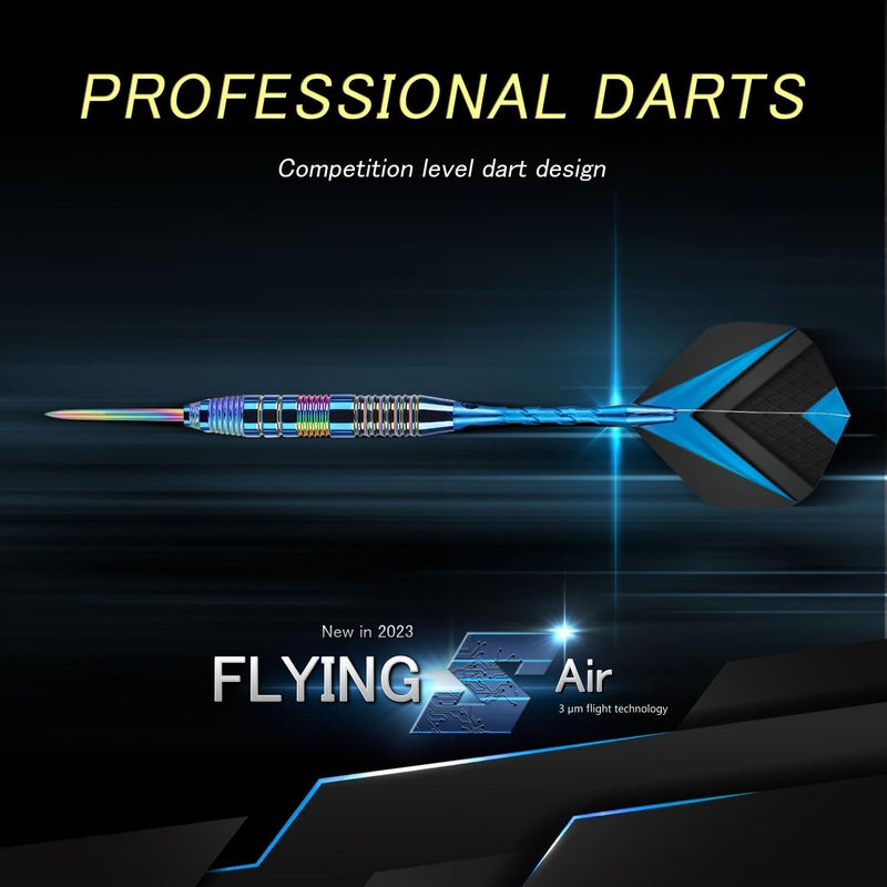 Trecynd Darts Metal Tip Set 3 Aluminum Shaft Metal Dart Set Professional Darts Steel Tip Sets + Extra Dart Flights 3 Replace Plastic Shafts Beginner or Professional Darts 22g - Image 2